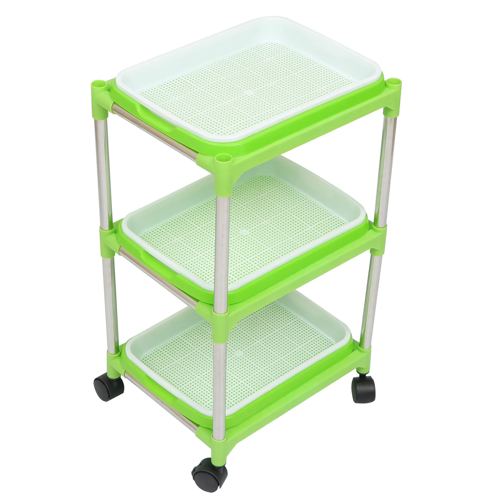 

1 Set 3 Layers Sprout Tray with Stainless Steel Shelf Storage Trays
