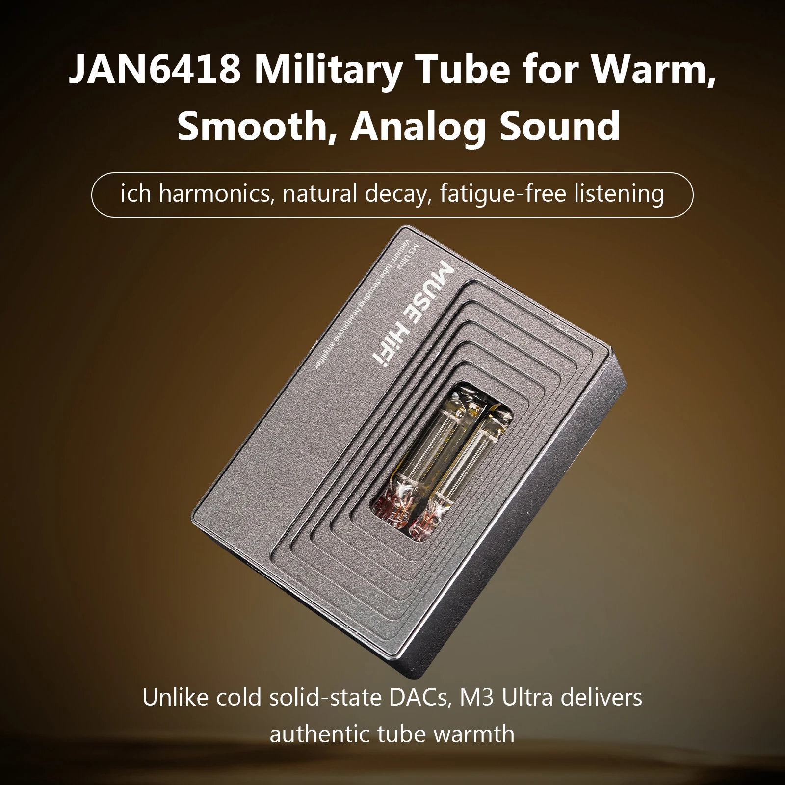 Фото MUSEHiFi M3 Ultra JAN6418 Портативный USB-C ЦАП и усилитель на вакуумных лампах с декодированием Type-C для наушников №2