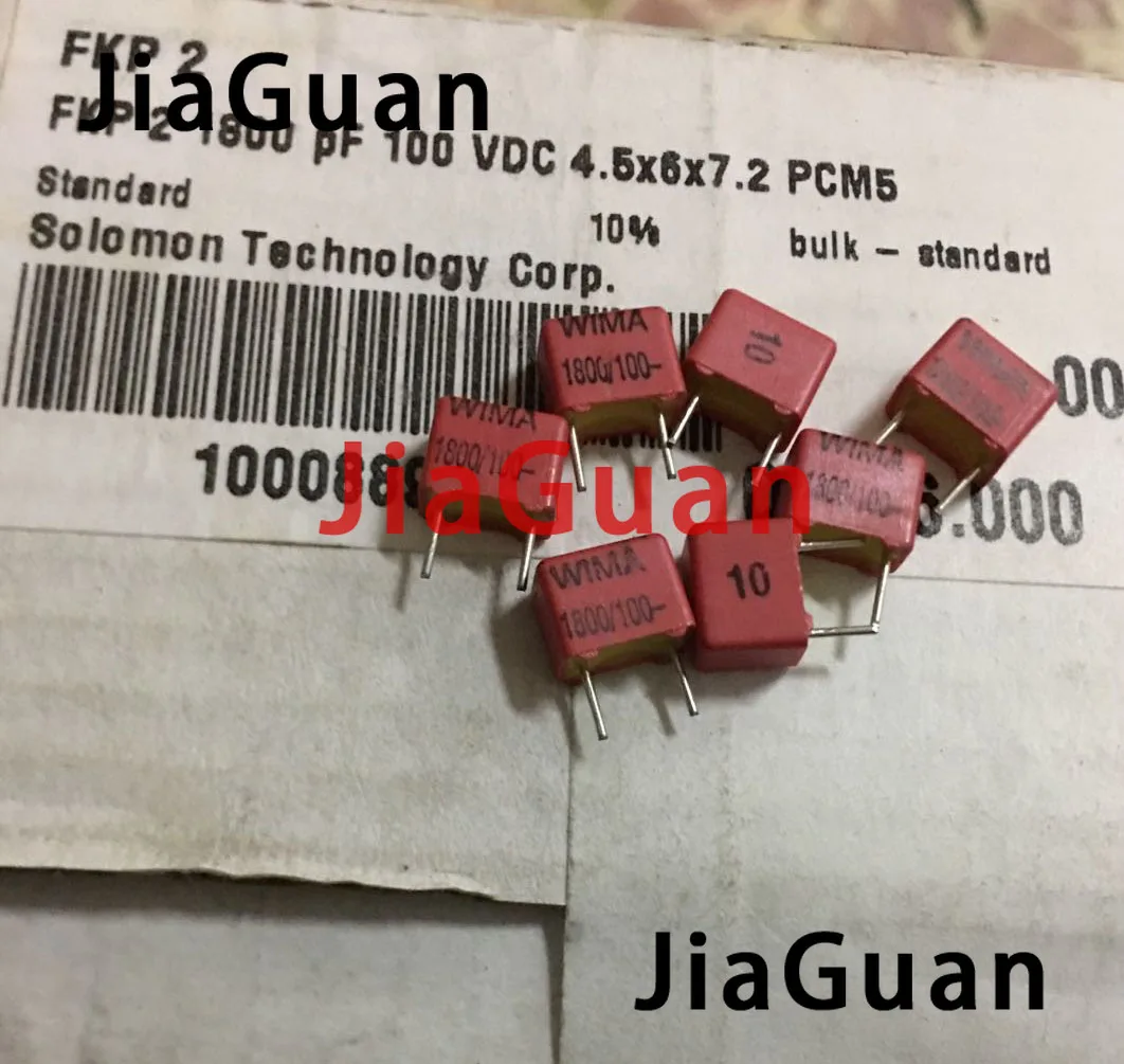 

10 шт./20 шт. новая красная WIMA FKP2 1800PF 100V P5MM аудио 182/100v Φ 100 pF/182 V 1.8NF 1N8 P5 FKP2 series