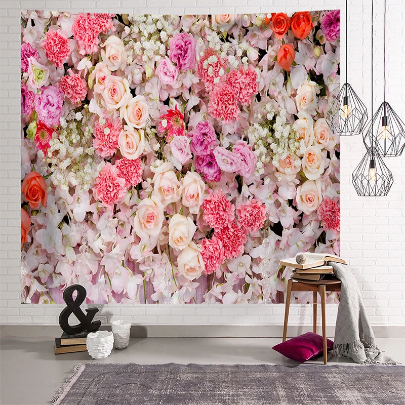 

Rose Sakura Wall Tapestry Bohemian Decoration For Female Room Tapestries Home Living Room Decoration Wall Cloth Tapestries Tapiz