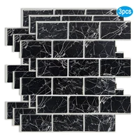 wostick 3 sheets black marble peel stick tile splashback 3d self adhesive subway tile sticker kitchen wall bathroom laundry