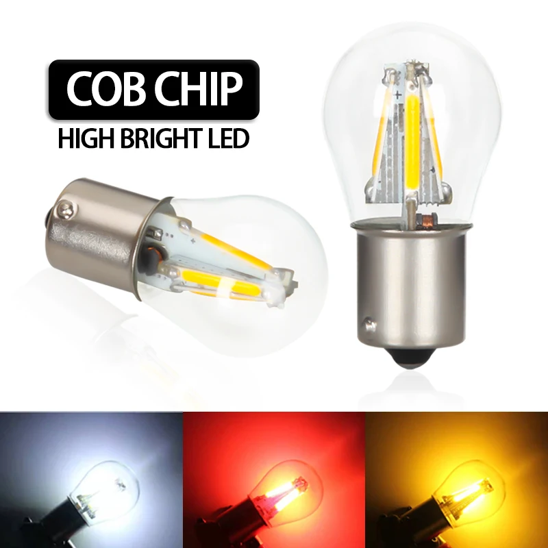 

4300K 1156 BA15S P21W LED COB Filament 1157 BAY15D LED Car Tail Reversing Light Auto Parking Bulb AutoBrake Light Bulb DRL 12V