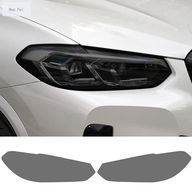 

2 Pcs Car Headlight Protective Film Front Light Transparent Smoke Black TPU Sticker For BMW X3 G01 IX3 G08 Facelift 2022 2023