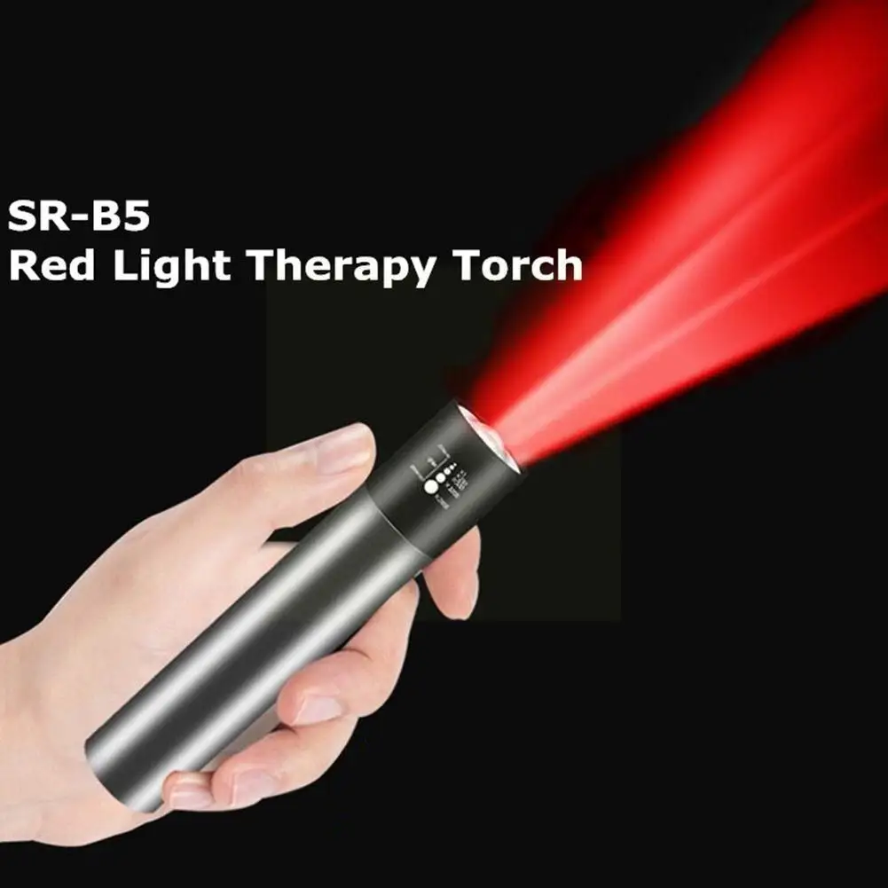 

Led Infrared Physiotherapy Red Light Flashlight 660nm Direct Flashlight Portable Charging Non-disassembly E4o1
