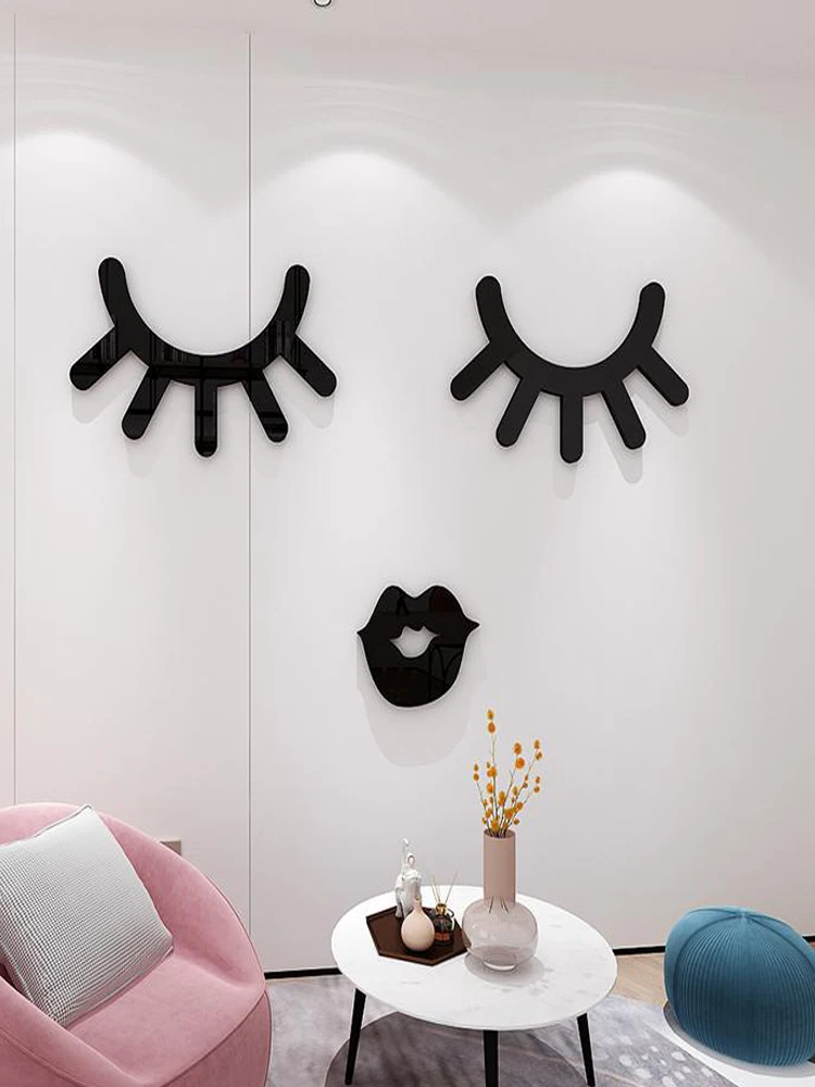 

Smiling Warm Lips 3D Acrylic Stereo Simple European Wall Sticker TV Background Wall Decoration Art