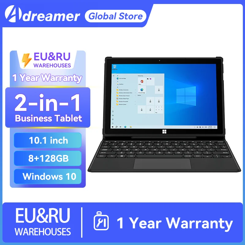 Adreamer Winkablet10 Tablet Pc Windows 10 Da 10.1 Pollici Intel N4020C 2 In 1 Notebook Da Ufficio 8Gb Ram 128G Ssd Tablet Con Tastiera