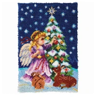 Christmas Latch hook rug kits Carpet embroidery with pre-printed pattern Wool knots carpet kit Crafts for adults Home decoration