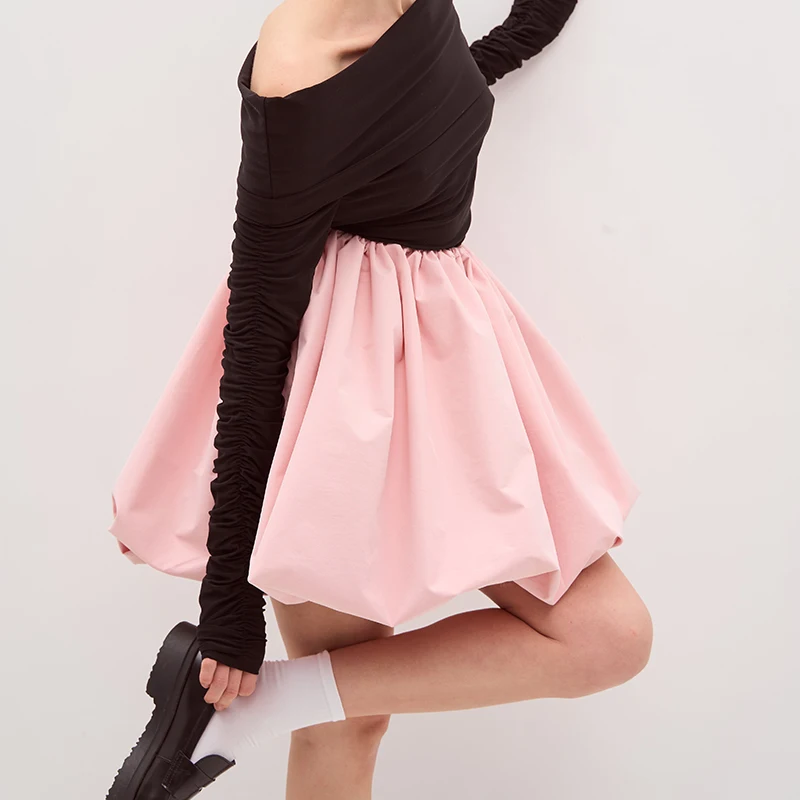 Повседневные однотонные мини-юбки из пузырьков Женская мода 2024 летние