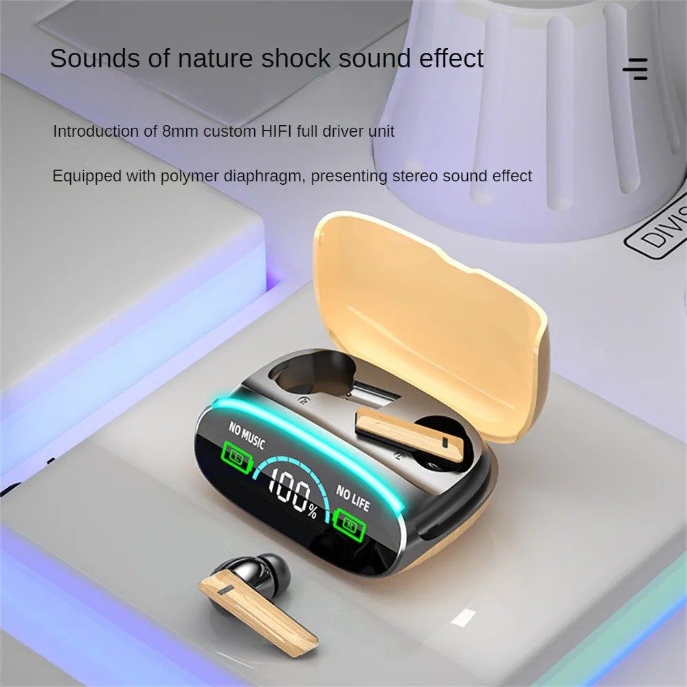 

Стерео звуковые эффекты M46 Беспроводная bluetooth-совместимая гарнитура водонепроницаемые стереонаушники цифровой дисплей Игровые наушники V5.3