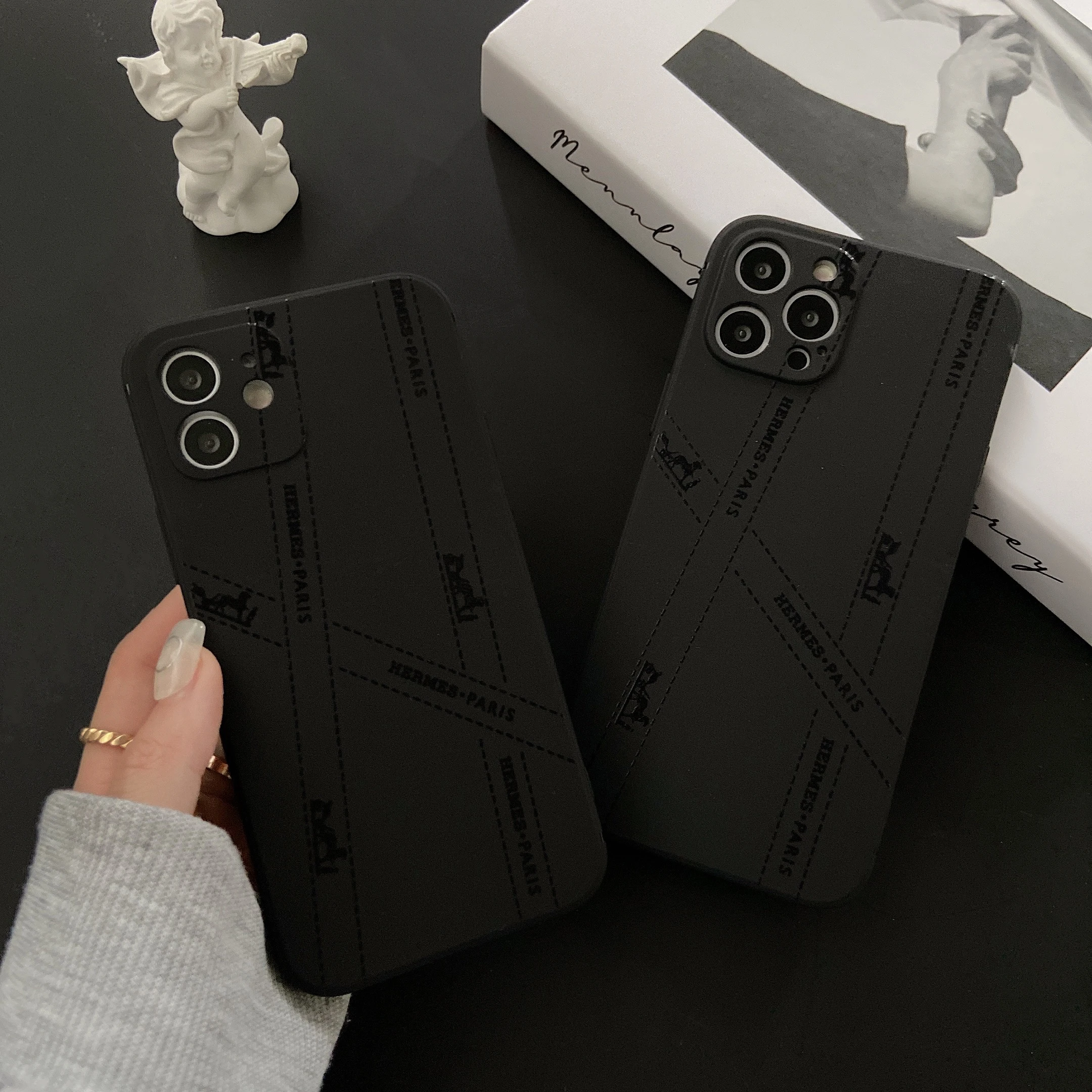 

New Phone Case iPhone 14 Pro Max 11 12 13 Pro 7 8 Plus X XS Max XR Brand Phone Full Wrapped Dark Silicone Soft Silicone
