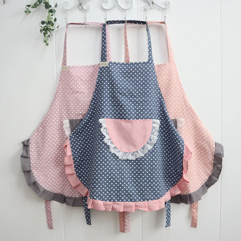 

2021 New Apron Household Kitchen Thin Cute Female Korean Summer Fashion Oil proof Apron