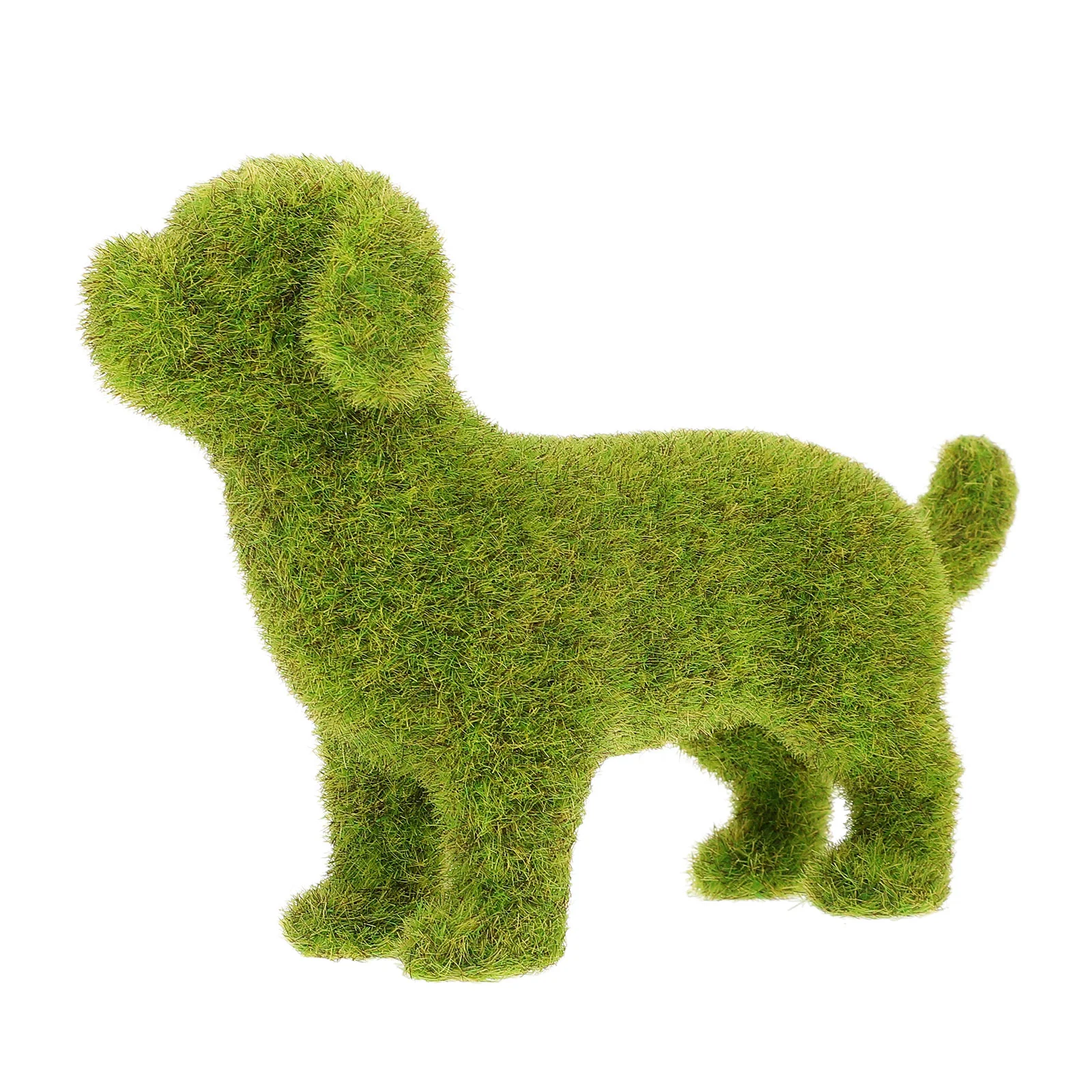 

English title: Doitool Decoraciones Para Salas De Casa Dog Statues Flocking Dog Figurine Garden Animal Garden Figurines Standing