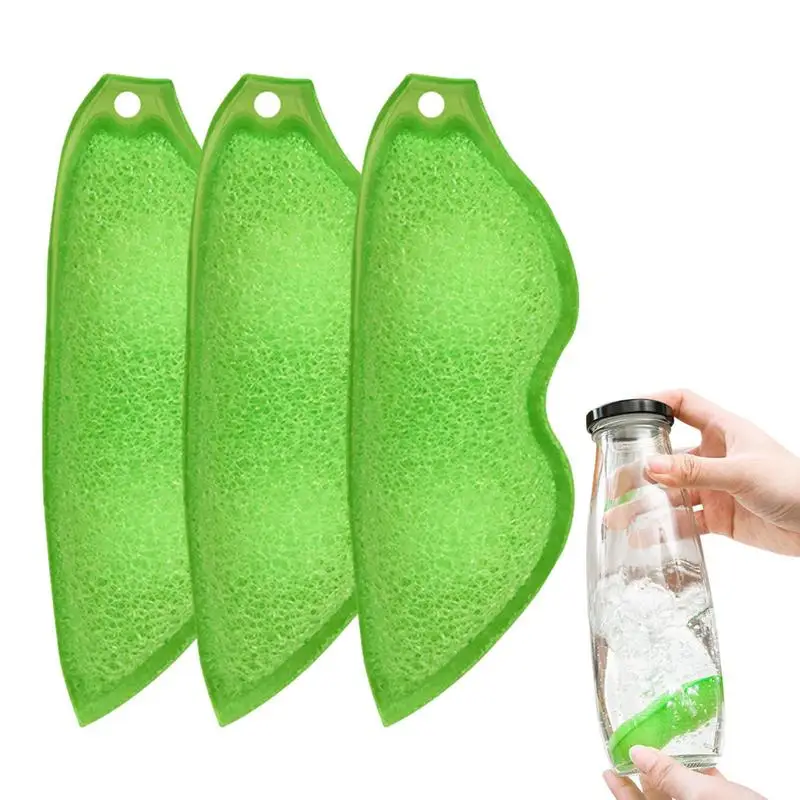 

Pea Shape Cleaning Sponge Bottle Kitchen Cup Cleaning Brush Coffee Tea Wine Drink Glass Bottle Brushes Aluminum Ceramic Ball