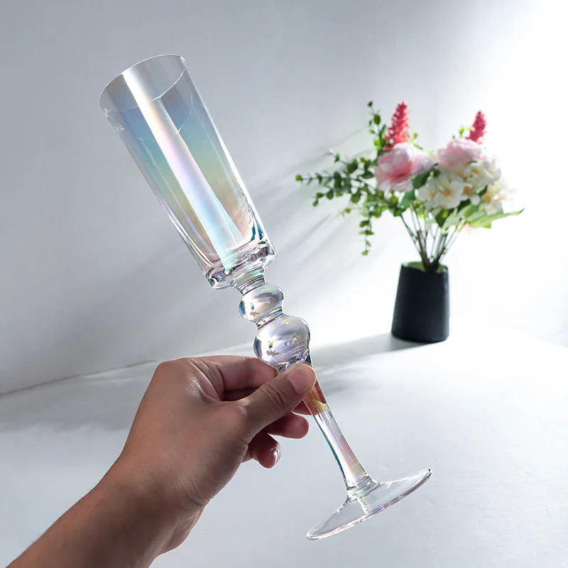 

Хрустальные бокалы цвета шампанского, разноцветные бокалы, Женская посуда для напитков в стиле ретро, 6 шт./комплект, без свинца