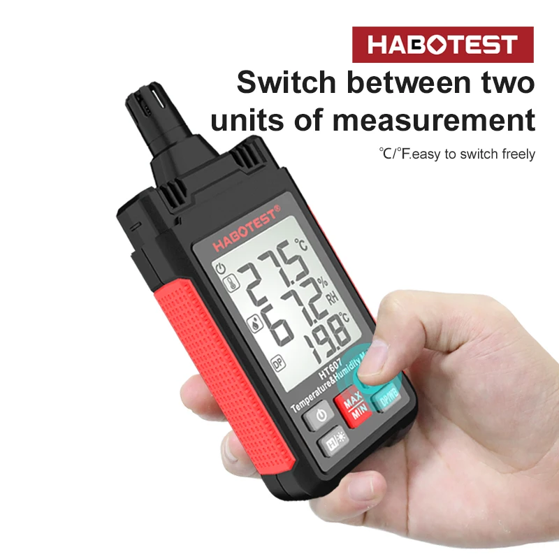 

Professional Digital Temperature Humidity Meter High Accuracy Home Indoor Outdoor Thermometer with Ambient Dew Point Wet Bulb