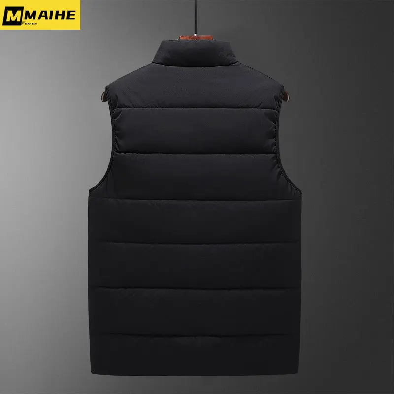 8XL large men's winter coat Warm sleeveless vest coat Fashion casual waterproof zipper jacket New windproof coat men's down vest