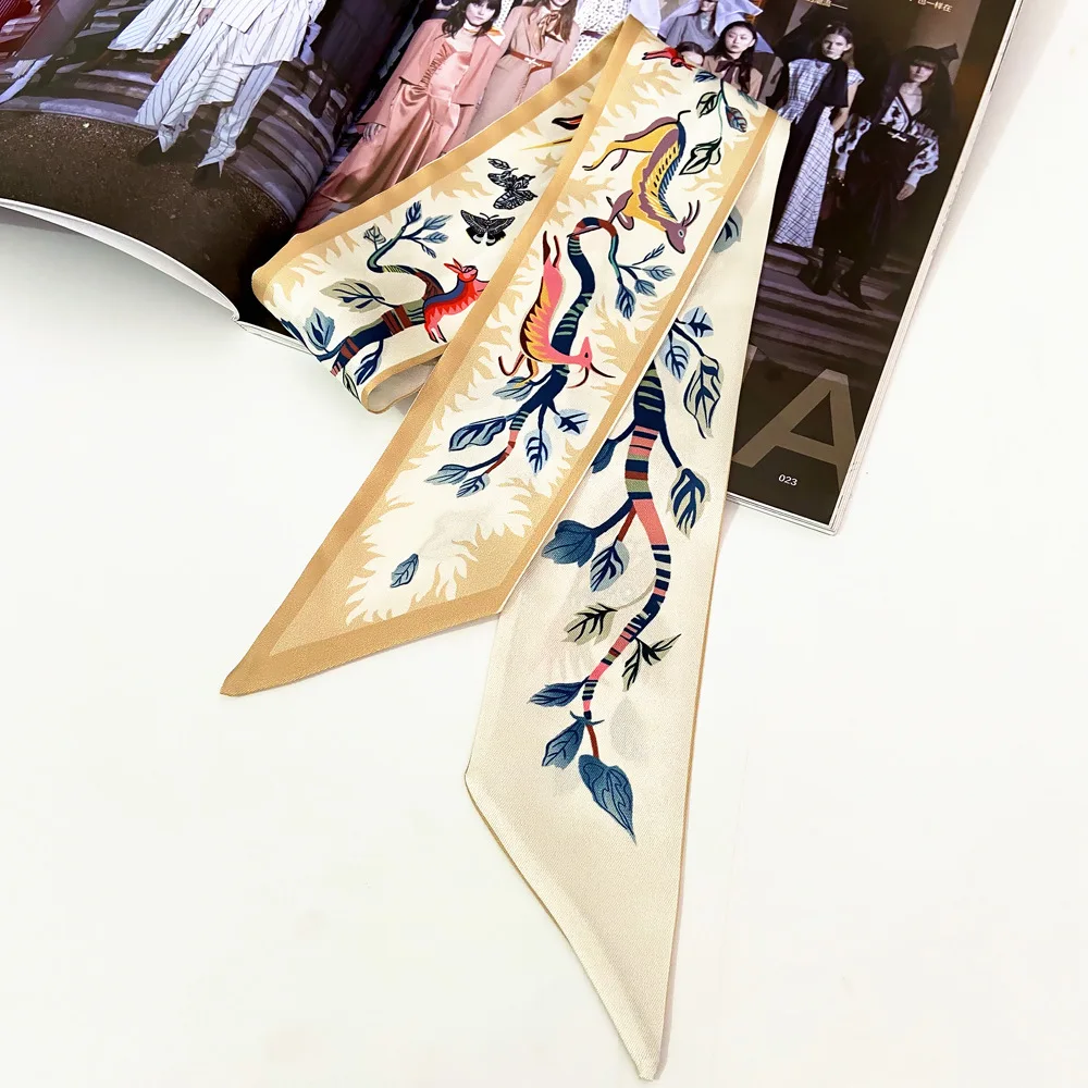 

Женский шёлковый шарф с принтом Феникса, длиной 100 см