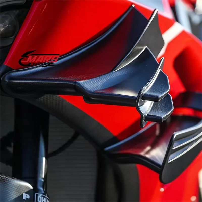 Фото Подходит для мотоциклов DUCATI Panigale V4, V4S, V4R 2018-2022 годов выпуска, аксессуары для мотоциклов, передний аэродинамический спойлер, динамическое крыло. №4