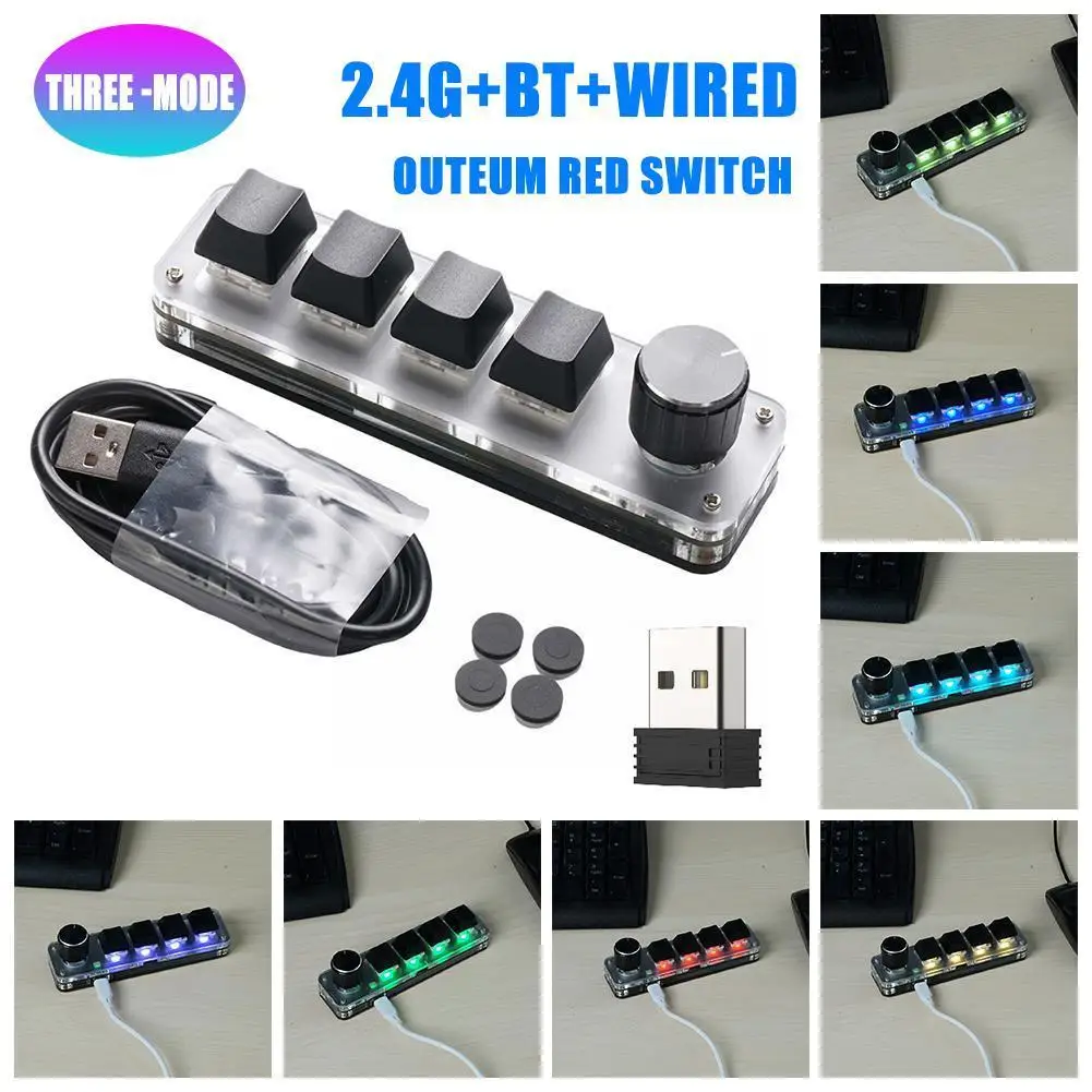 Usb клавиатура с кнопкой регулировки громкости, кнопка программирования Hotswap, кнопка копирования, вставка, Механическая игровая клавиатура Macrop, 4 клавиши G4x1