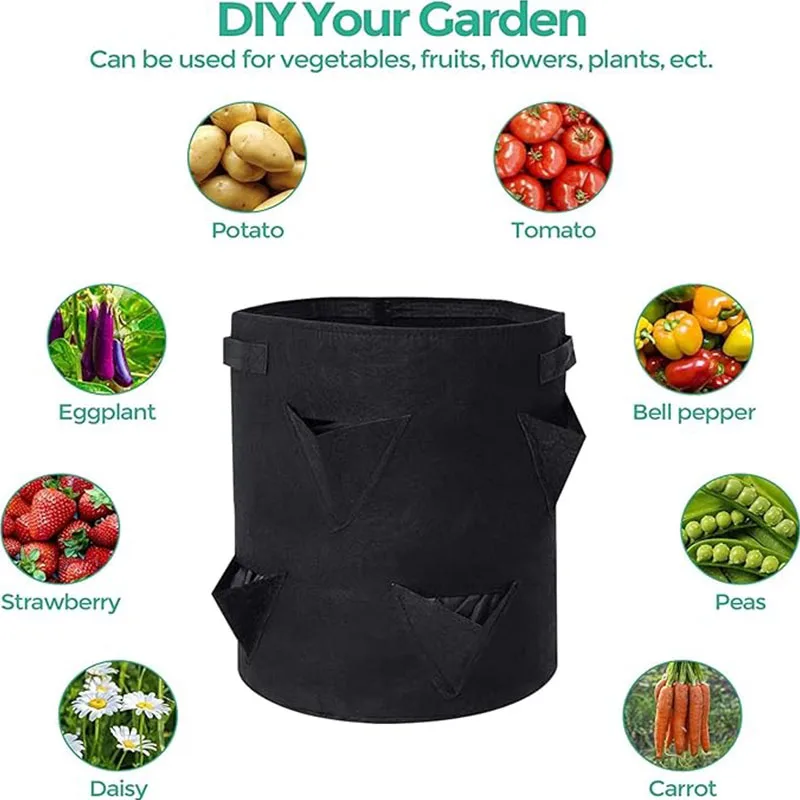 Сажалка для клубники сумка выращивания растений дышащая фетровая с 6 боковыми