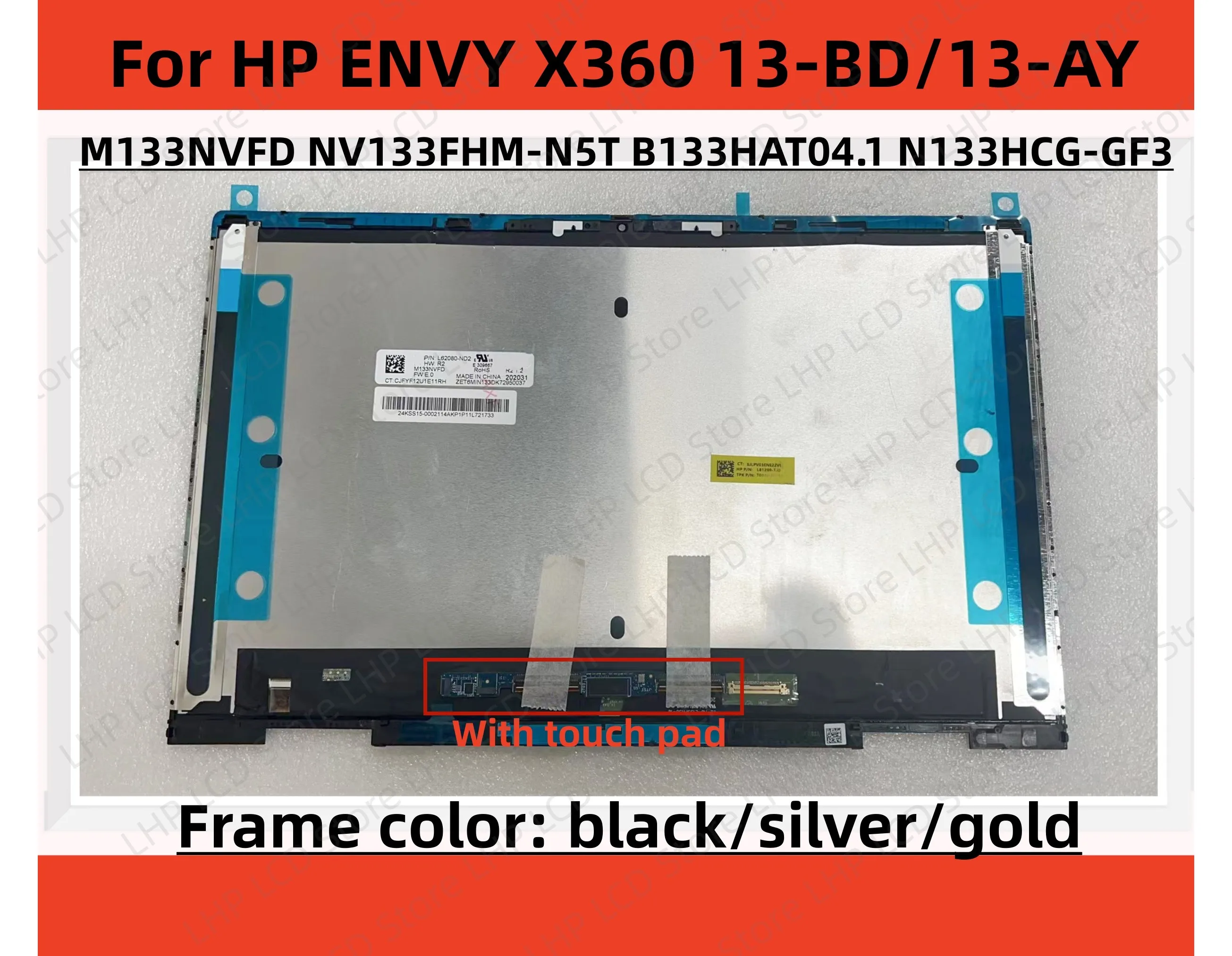 Оригинальный сенсорный ЖК-экран 13 3 дюйма для HP ENVY X360 13-BD P/N: Φ M133NVFD Full-HD 1920*1080