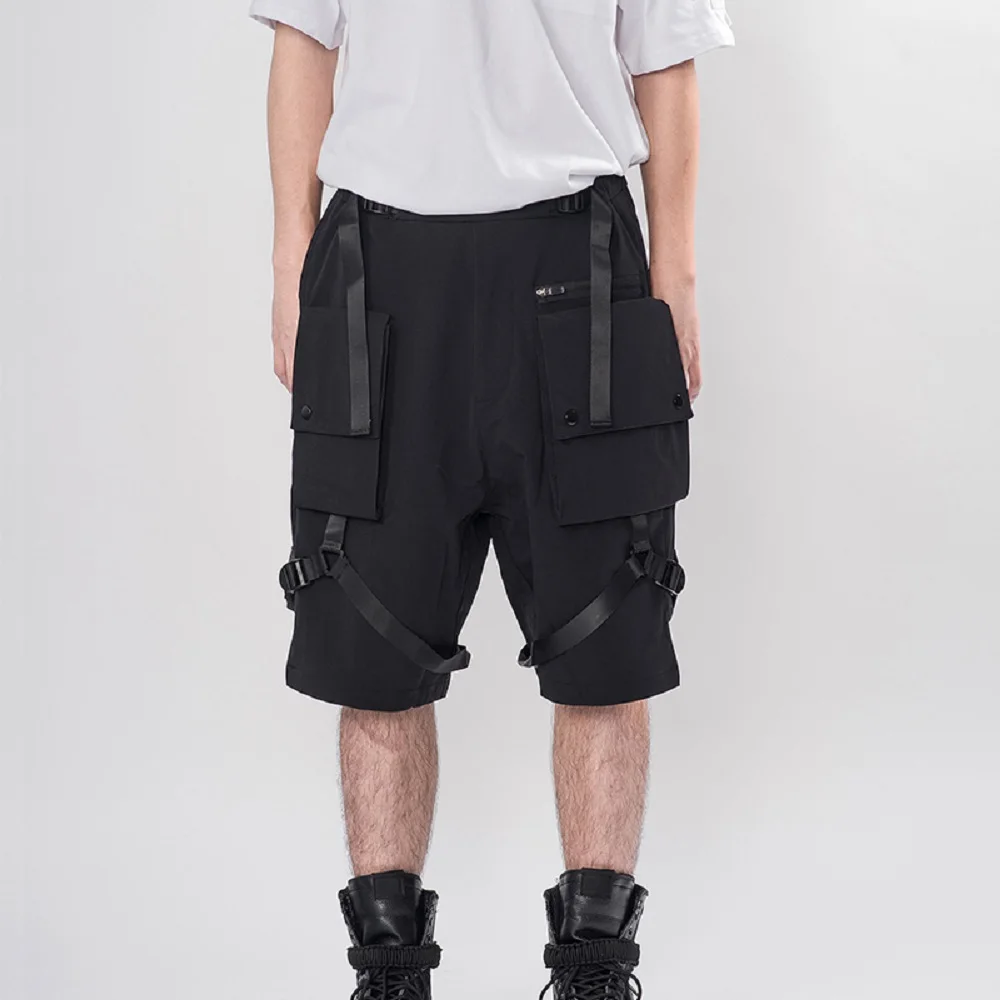 PUPILTRAVEL 2020AW New Fashion Overalls Men's Summer Thin Techwear Sports Paratrooper Shorts