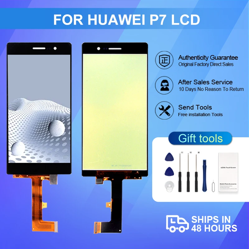 5,0 дюймовый дисплей для Huawei Ascend P7 ЖК сенсорный экран панель стекло дигитайзер в сборе с инструментами Бесплатная доставка Оптовая продажа