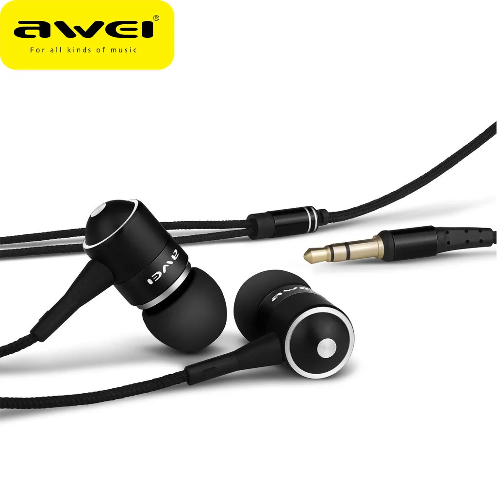 

Awei ES-Q3 Flash Deal Wired Earphone Super Bass In-Ear Earbuds For iPhone Samsung Stereo Headset Earphones