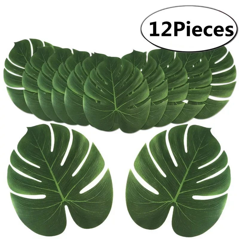 

12Pcs Artificial Tropical Palm Leaves for Hawaiian Luau Theme Party Decorations Home garden decoration AA8238