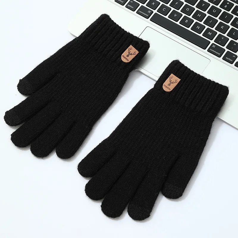 

Winter Warm Knitted Gloves Mobile Phone Touchscreen Wool Knitted Gloves Winter Thick Warm Adult Men Women Gloves Mittens 1 Pair