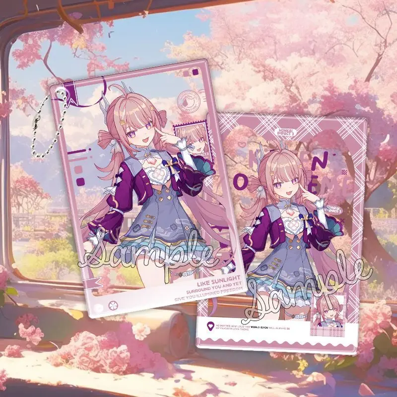 Фото Прозрачный акриловый брелок для ключей Honkai Impact 3 с персонажами Байлу и Ююнь, для женщин и мужчин, подвеска для вечеринок, подарок для девочек №2