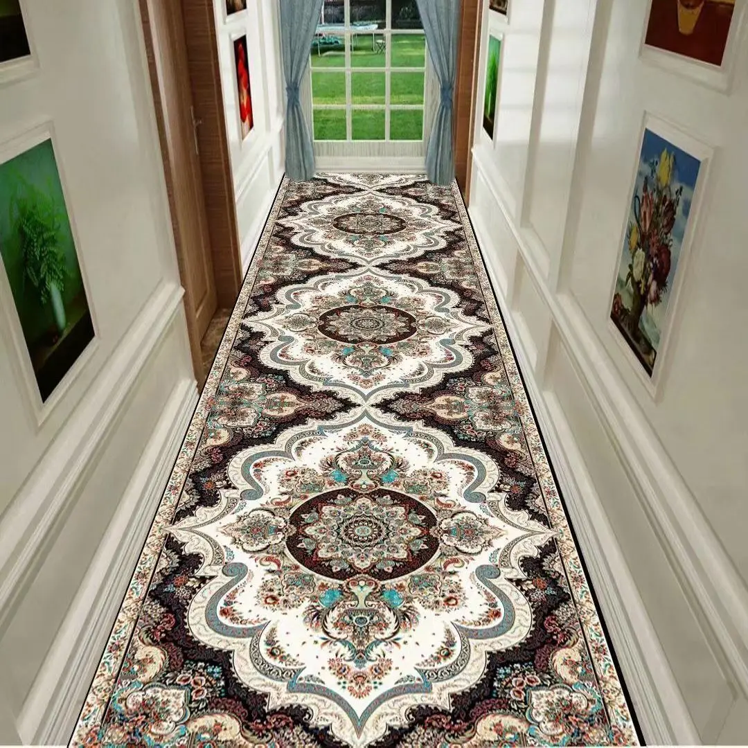 

Home Long Corridor Hallway Carpet Grid Floral Rug for Living Room Prayer Bedroom Carpets Non-slip Kitchen Mat Floor Area Rug