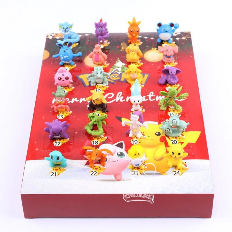 

New Pokemon Halloween Advent Calendar Blind Box Countdown Mystery Box Cute Pikachu Anime Figure Children Xmas Surprise Gift Toy