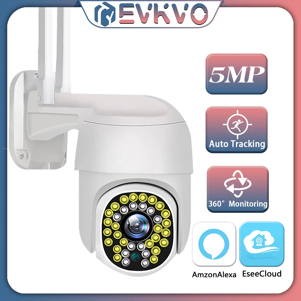 

5MP Video Surveillance PTZ IP Camera Alexa WiFi 1080P Mini Wireless CCTV Security Outdoor Auto Tracking 5X Digital Zoom Camera