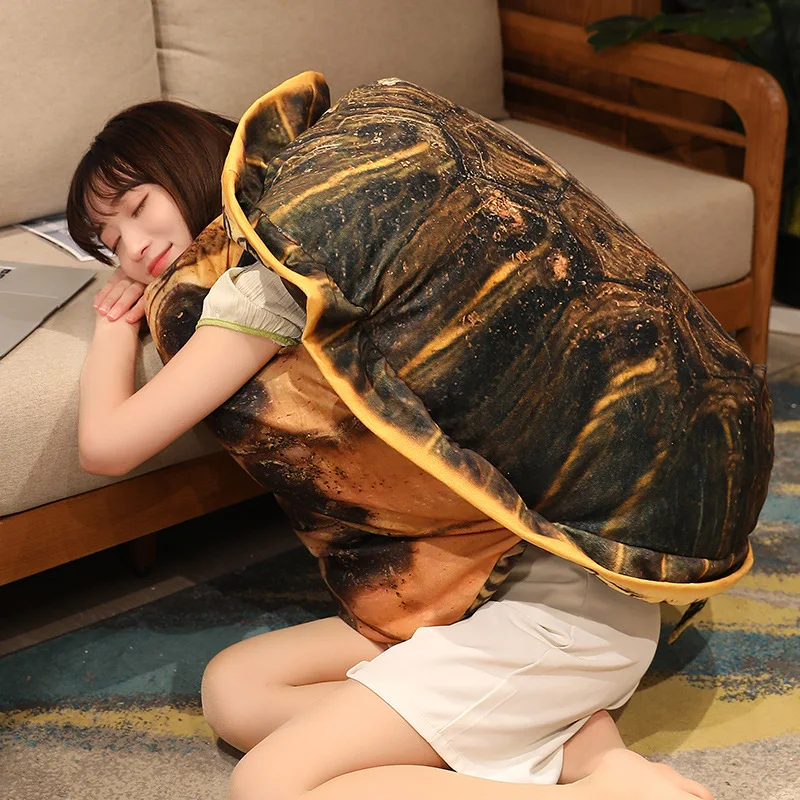 

Wearable Simulation Cushion Big Turtle Shell Pillow Removable and Washable Turtle Plush Toy Spoof Gift Doll Game Props