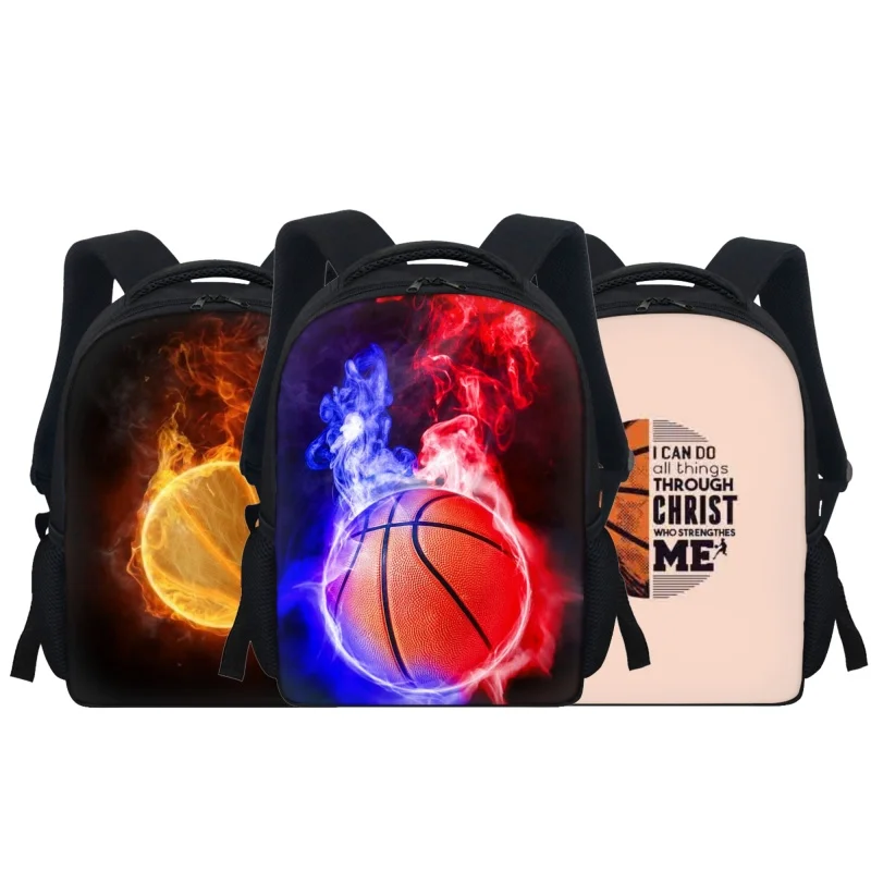 Fashion Basketball Printed Children Boys School Bags Todler Baby Backpacks Kindergarten Schoolbags Kids Zipper Mini Infantil