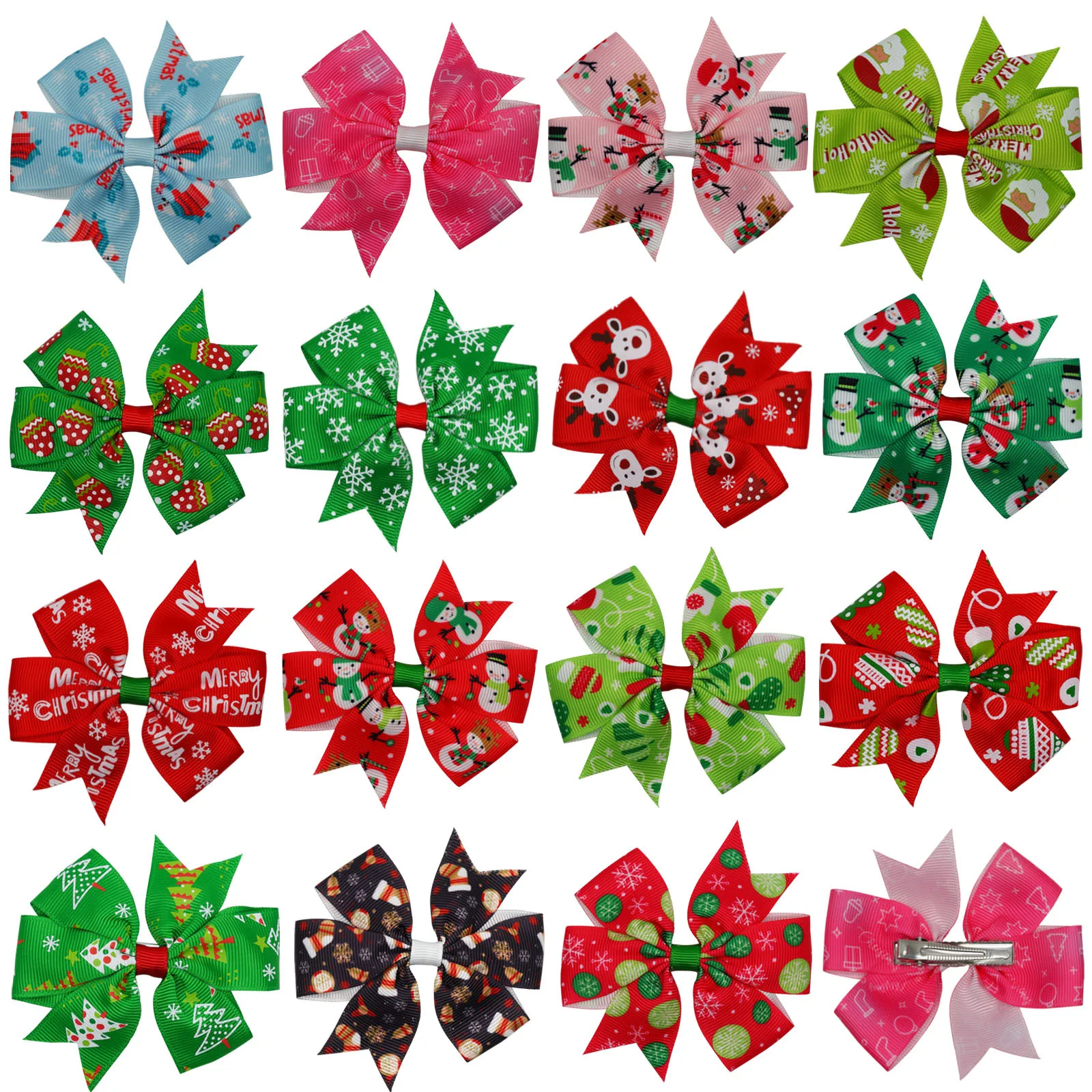 

2022 New Party Headdress Hair Bows Snowflake Christmas Tree Bow Hairpin Girl Hairpin Children Jewelry