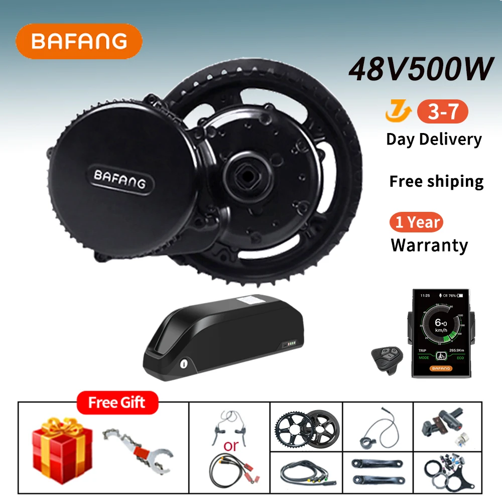 

Bafang 8fun 48V 500W Electric Bicycle Conversion Kit MM G340.500 Mid Drive e Bike Motor with 48V 13Ah 20Ah E-bike Battery 18650