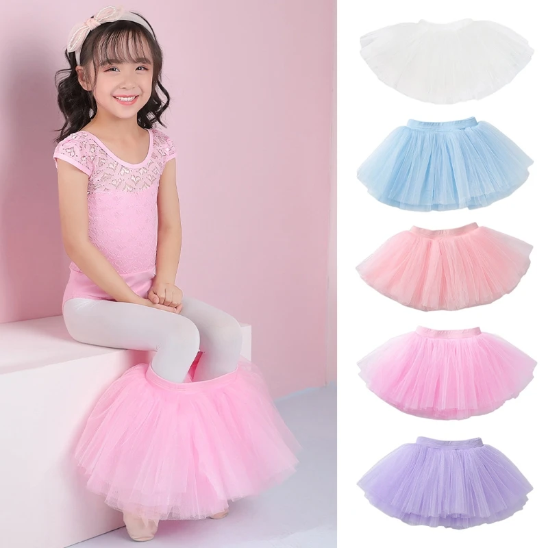 

Girls Kids Ballet Skirt Mesh Tutu Ballerina Dress Gymnastics Dance Pettiskirts QX2D