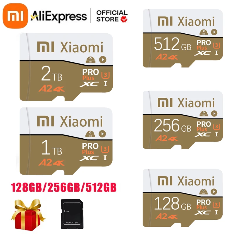 Карта памяти Xiaomi 2 ТБ 1 высокоскоростная видеокарта Full 4K HD 512 ГБ мини-SD-карта 128 64