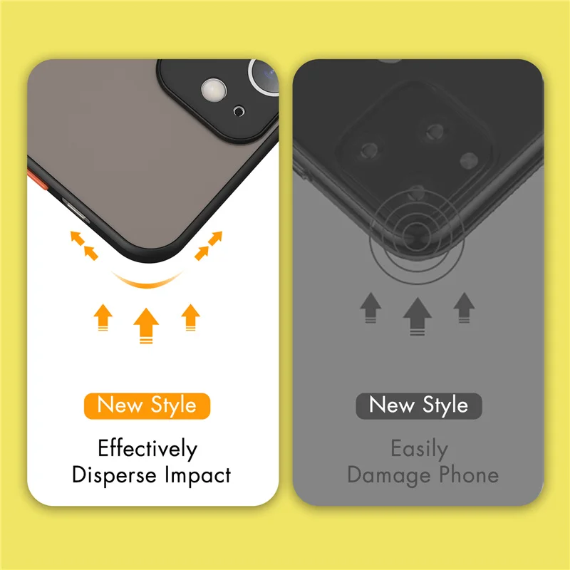 ZBK Square Transparent Frosted Phone Case For iPhone 12 11 13 Pro Max Mini XS Max XR X 8 7 Plus SE 2020  Cover 14