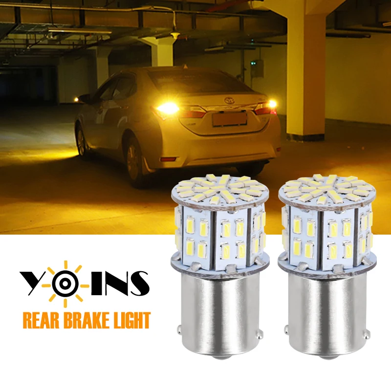 

2 шт., автомобисветодиодный светодиодные лампы 12-24 в 1156 P21W 50SMD 3014