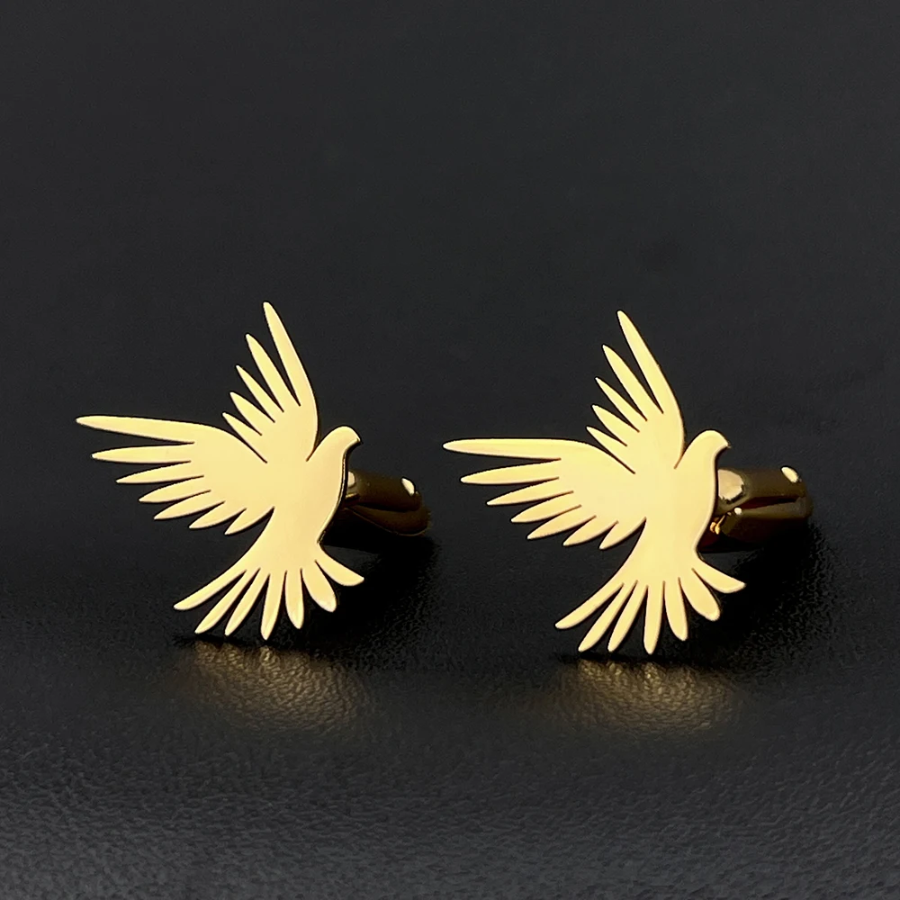 

Exquisite Dove of Peace Cufflinks Classic Animal Charm Women Men Jewelry Pigeon Twins Stainless Steel Accessories Gift 1 Pair