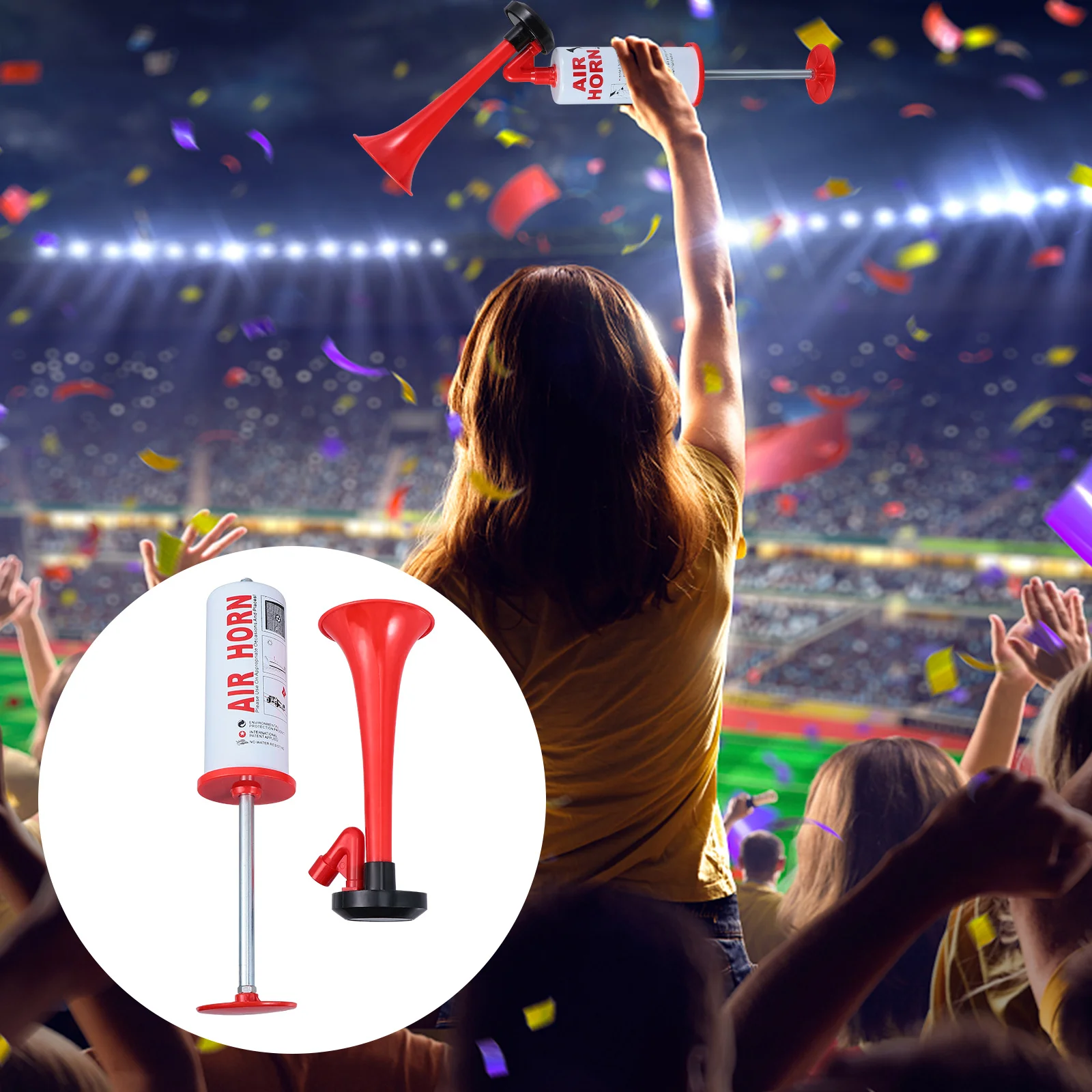 

Airhorn Football Push Soccer Trumpet Fans Boating Plastic Cheering Props Metal Game Child