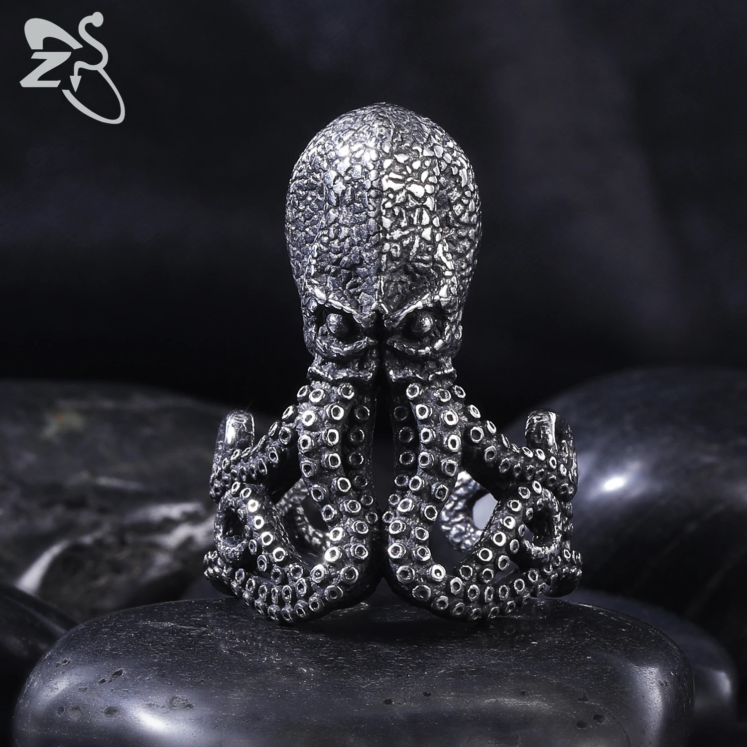 Кольцо ZS из нержавеющей стали в стиле панк-осьминога для мужчин женщин кольца на