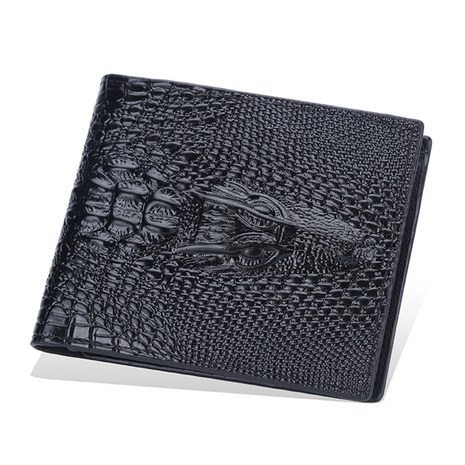 

Men's Retro Short Crocodile Head Wallet Multi-Card Coin Pouch PU Leather Multi-Card Coin Pouch Small and Delicate for Business