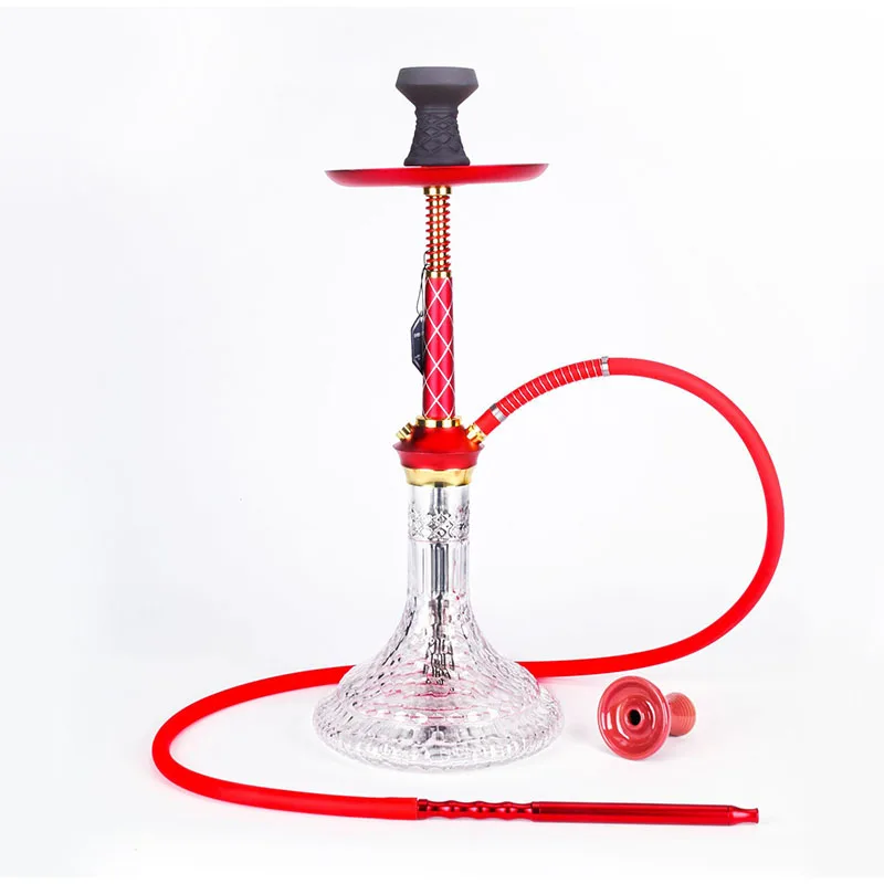 

Arabian Hookah Double Smoke Pot Aluminum Alloy Single Pipe Hookah Shisha