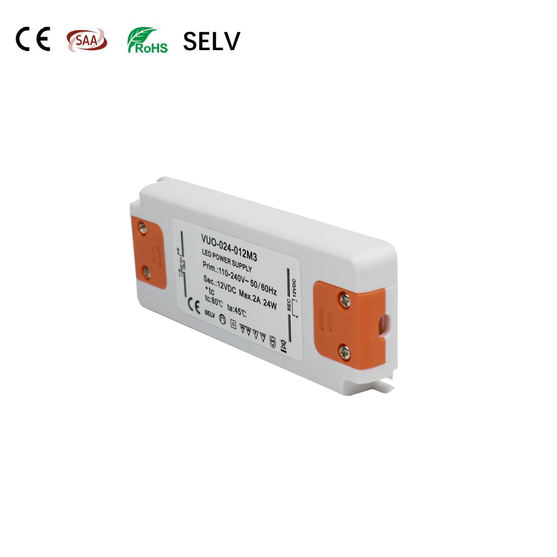 Constant Voltage DC 12V 24W 40W 60W Power Supply Transformer Source Adapter For COB Led Strip CE RoHs SAA SELV Vertified