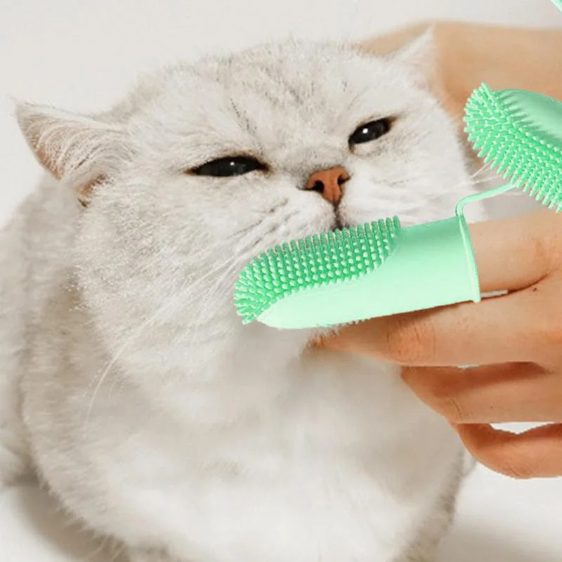

Puppy Toothbrush Pet Two-finger Toothbrush Cat Toothbrush PetS Dental Cleaning Finger Cover Durable Oral Cleaning Tools Supplies