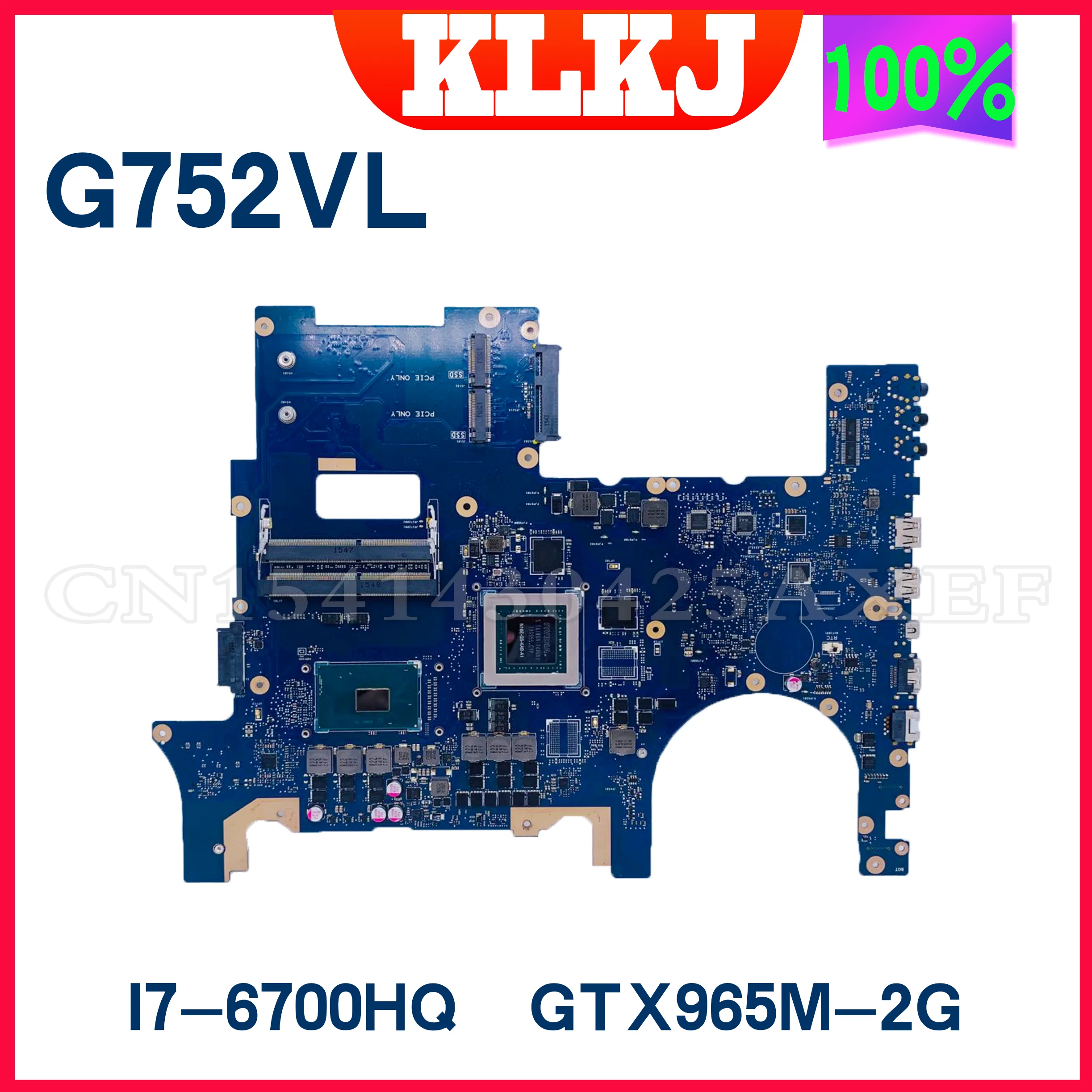 

G752VY Laptop Motherboard For ASUS ROG G752VL G752VM G752V G752VT Notebook Mainboard I7-6700HQ GTX965M-2G GX970M-3G GTX980M-4G